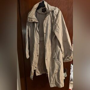 Cole Haan Packable Iradiscent Trench Coat Parka Spring Summer Fall XL EUC